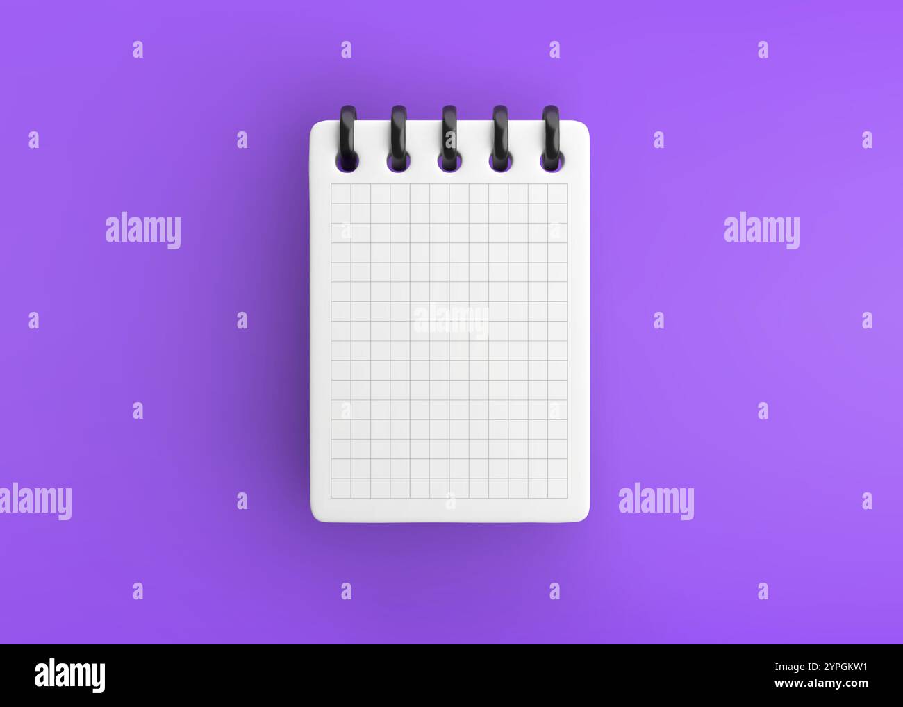 Icône bloc-notes 3D isolée sur fond violet. Illustration de Vecteur