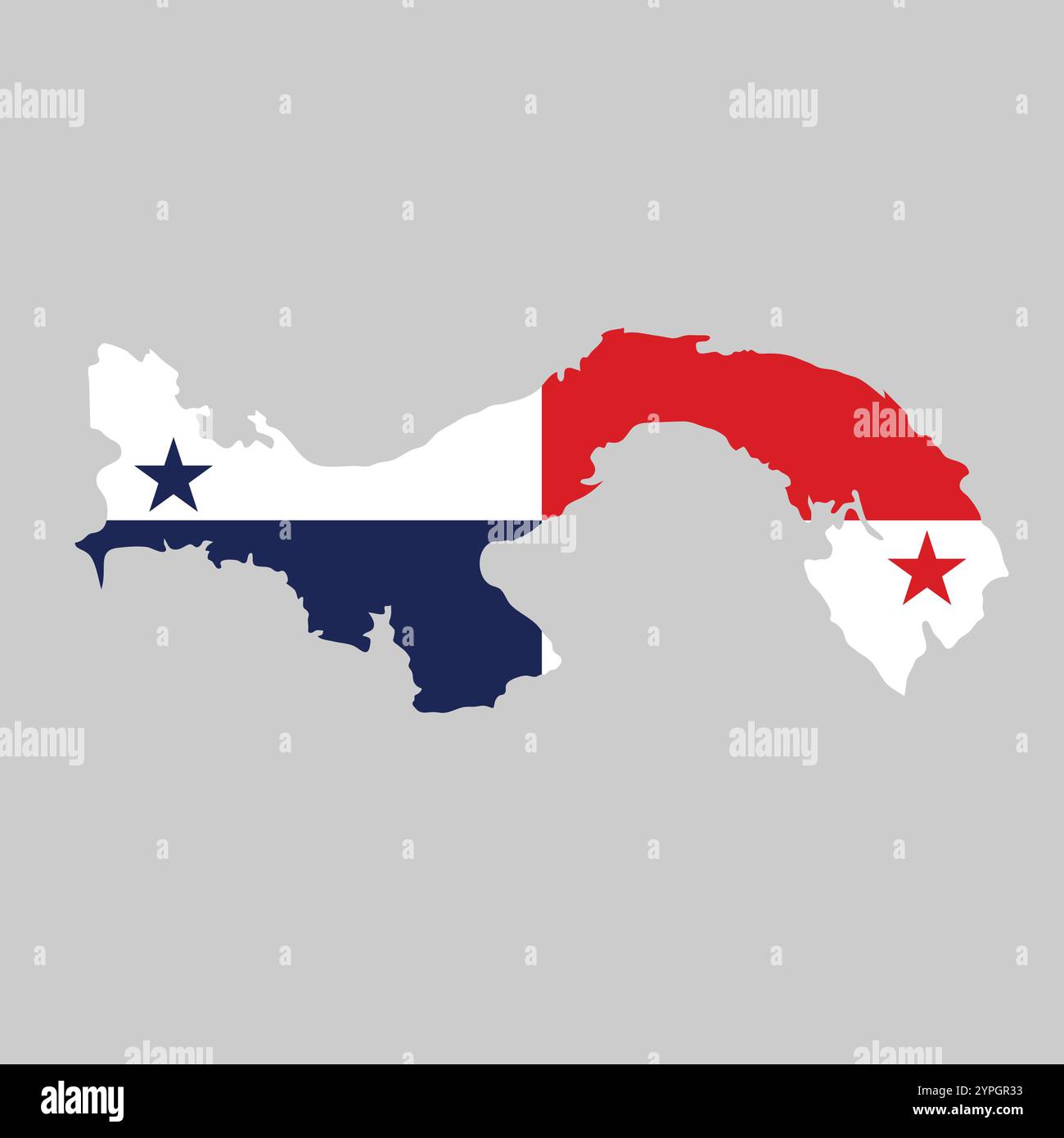 Panama contour de la carte sur fond de drapeau national Illustration de Vecteur