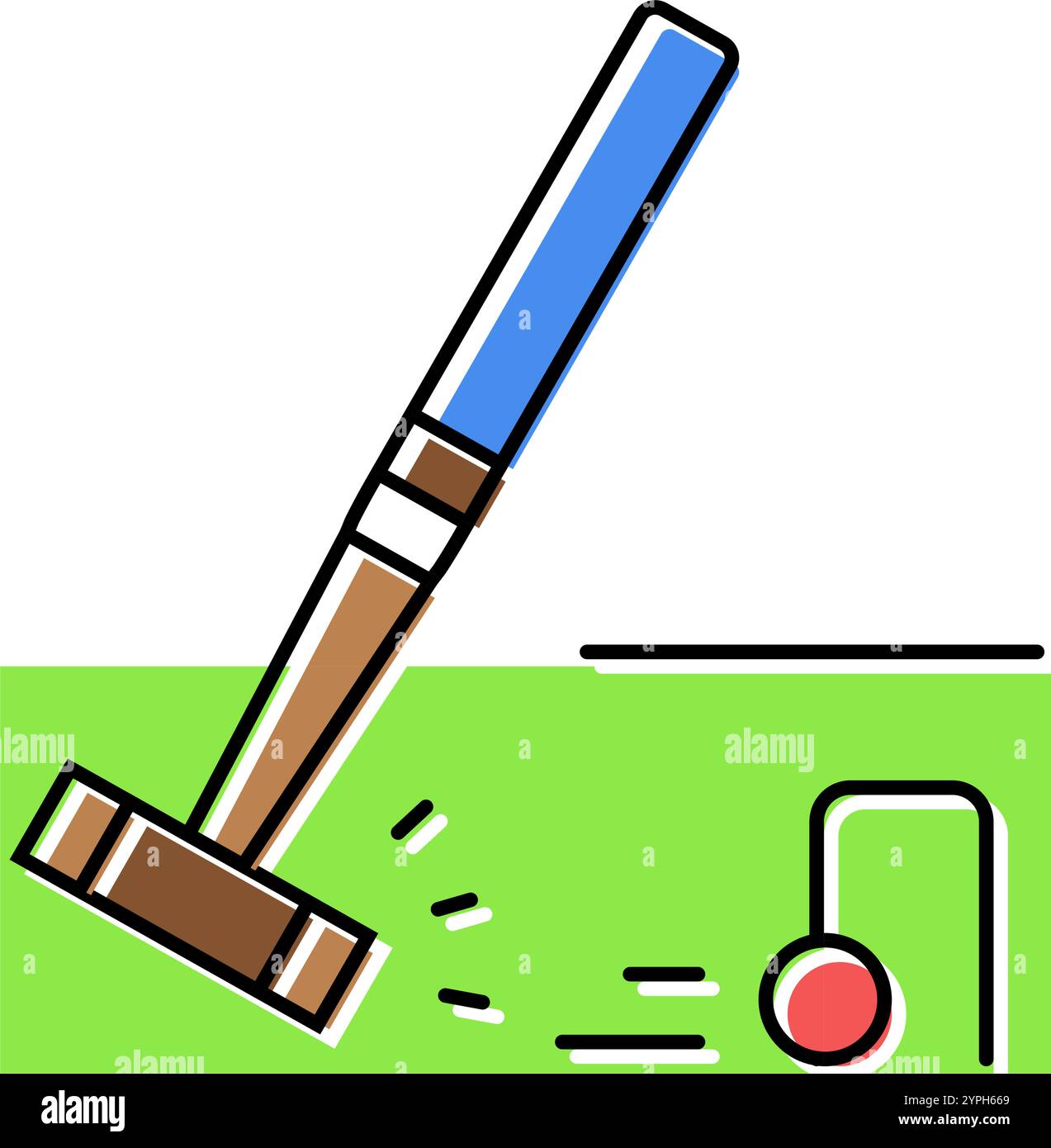 illustration vectorielle d'icône de couleur de jeu de croquet Illustration de Vecteur