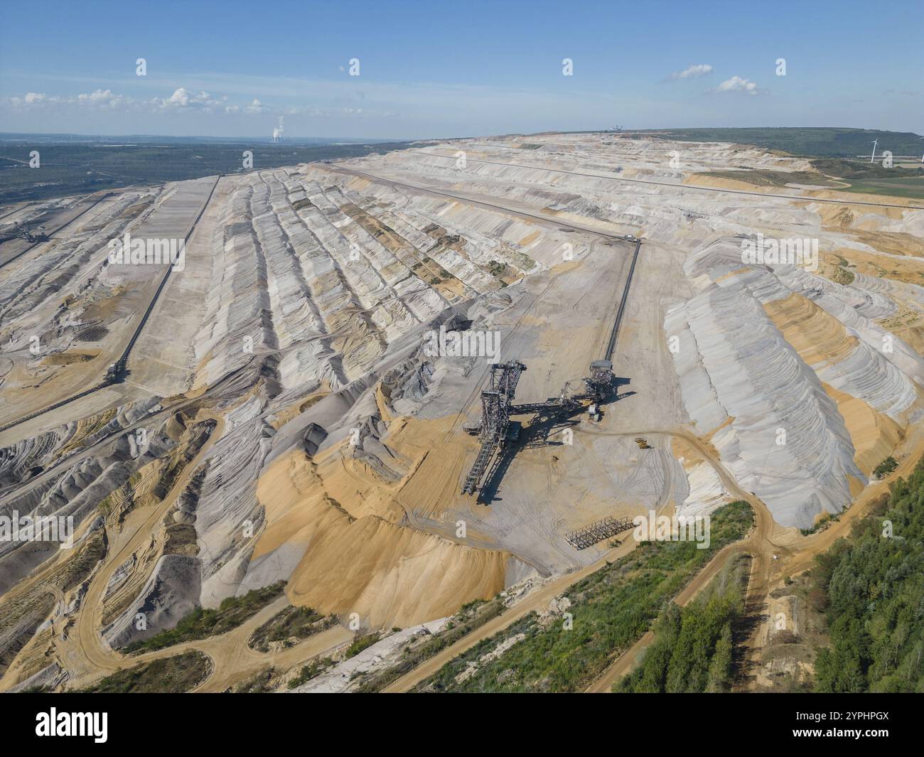 La mine à ciel ouvert de Hambach est la plus grande mine à ciel ouvert exploitée par RWE Power AG dans la région minière rhénane de lignite et la plus grande mine de lignite en E. Banque D'Images