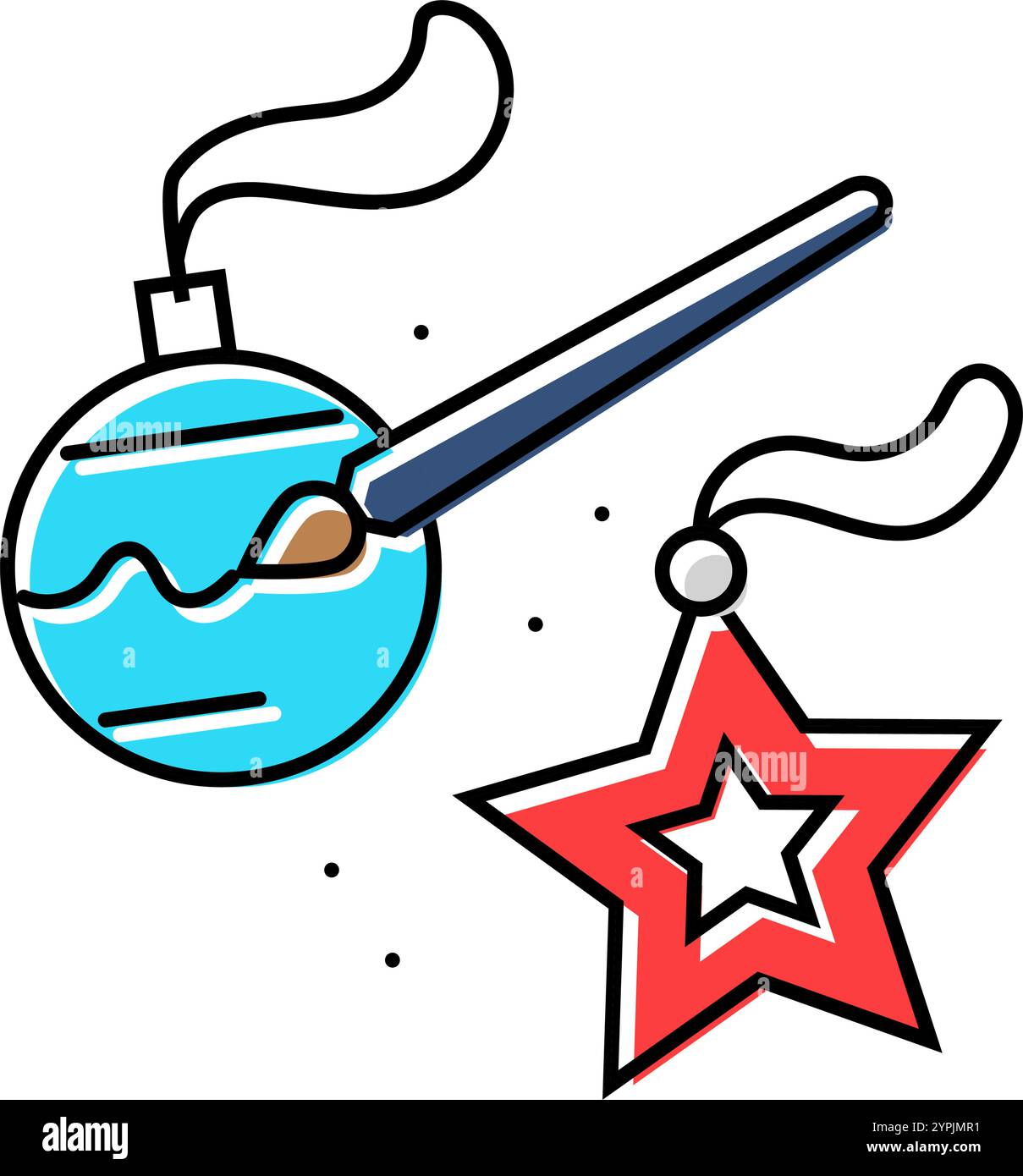 illustration vectorielle d'icône de couleur de décorations de vacances diy Illustration de Vecteur