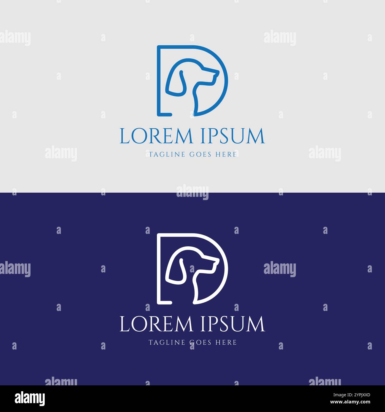 Lettre initiale d pour chien Monogram Head illustration Symbol Design Vector Illustration de Vecteur