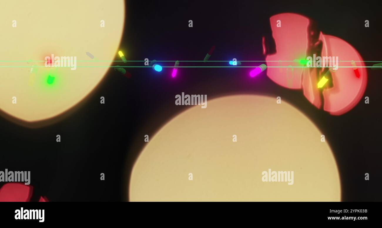 Éclat de lentille coloré abstrait sur un fond sombre Banque D'Images