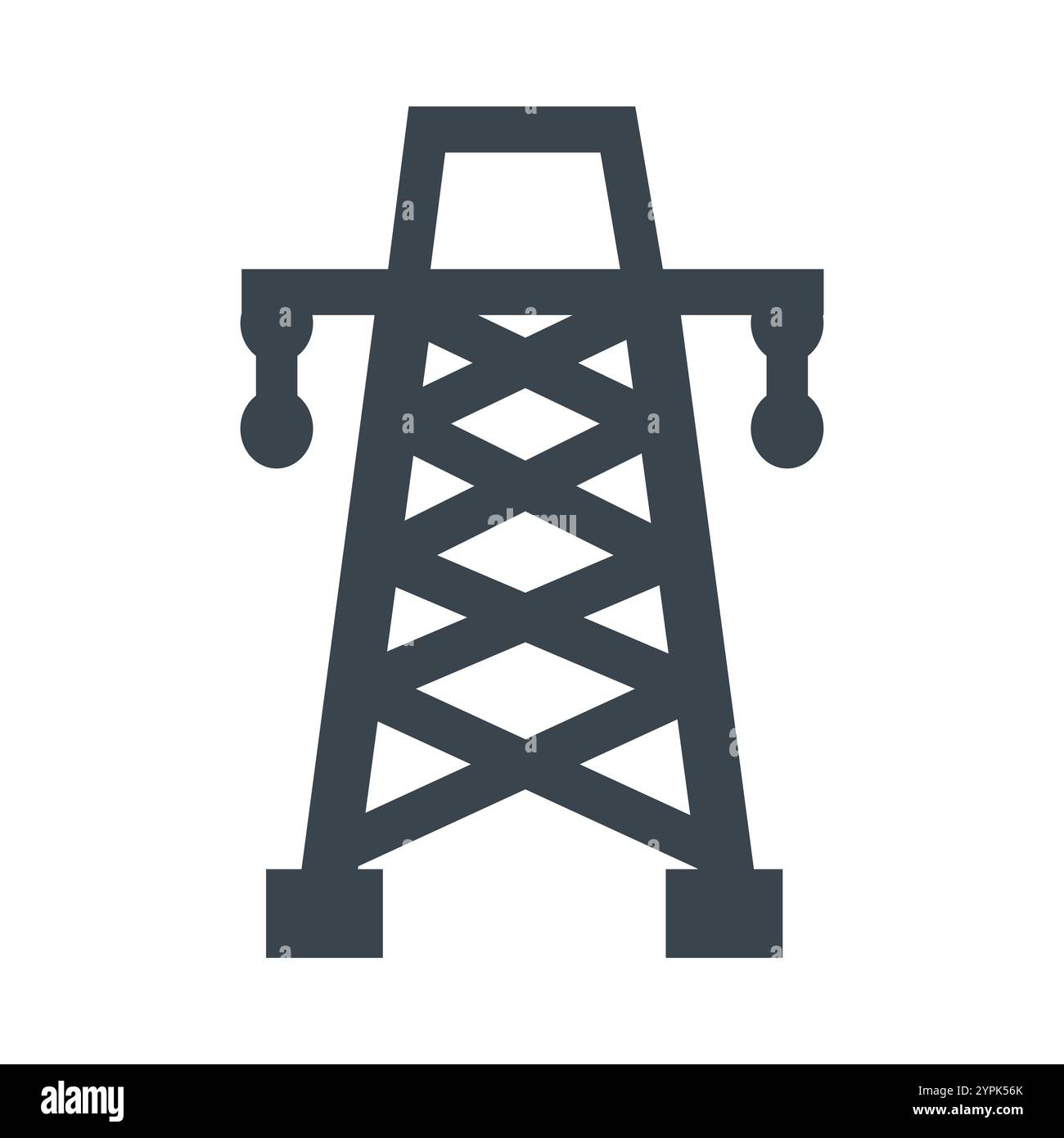 Icône de tour de transmission, symbolisant la distribution électrique et l'ingénierie électrique. Idéal pour les thèmes de l'énergie, de l'infrastructure et des services publics Illustration de Vecteur