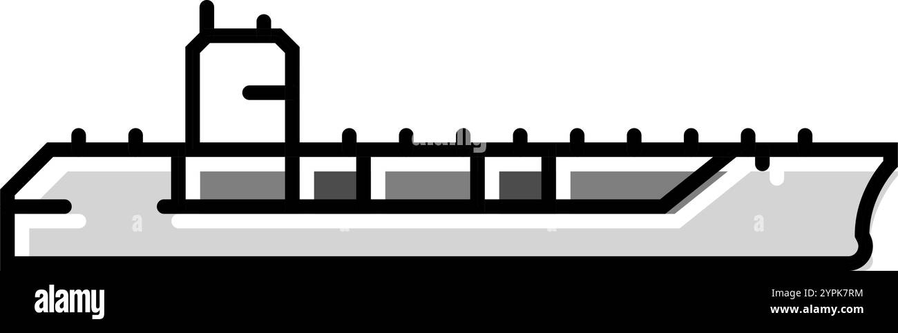 illustration vectorielle de l'icône de couleur du navire porteur de l'avion Illustration de Vecteur