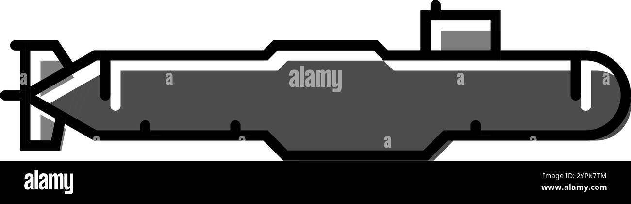 illustration vectorielle d'icône de couleur de navire sous-marin Illustration de Vecteur