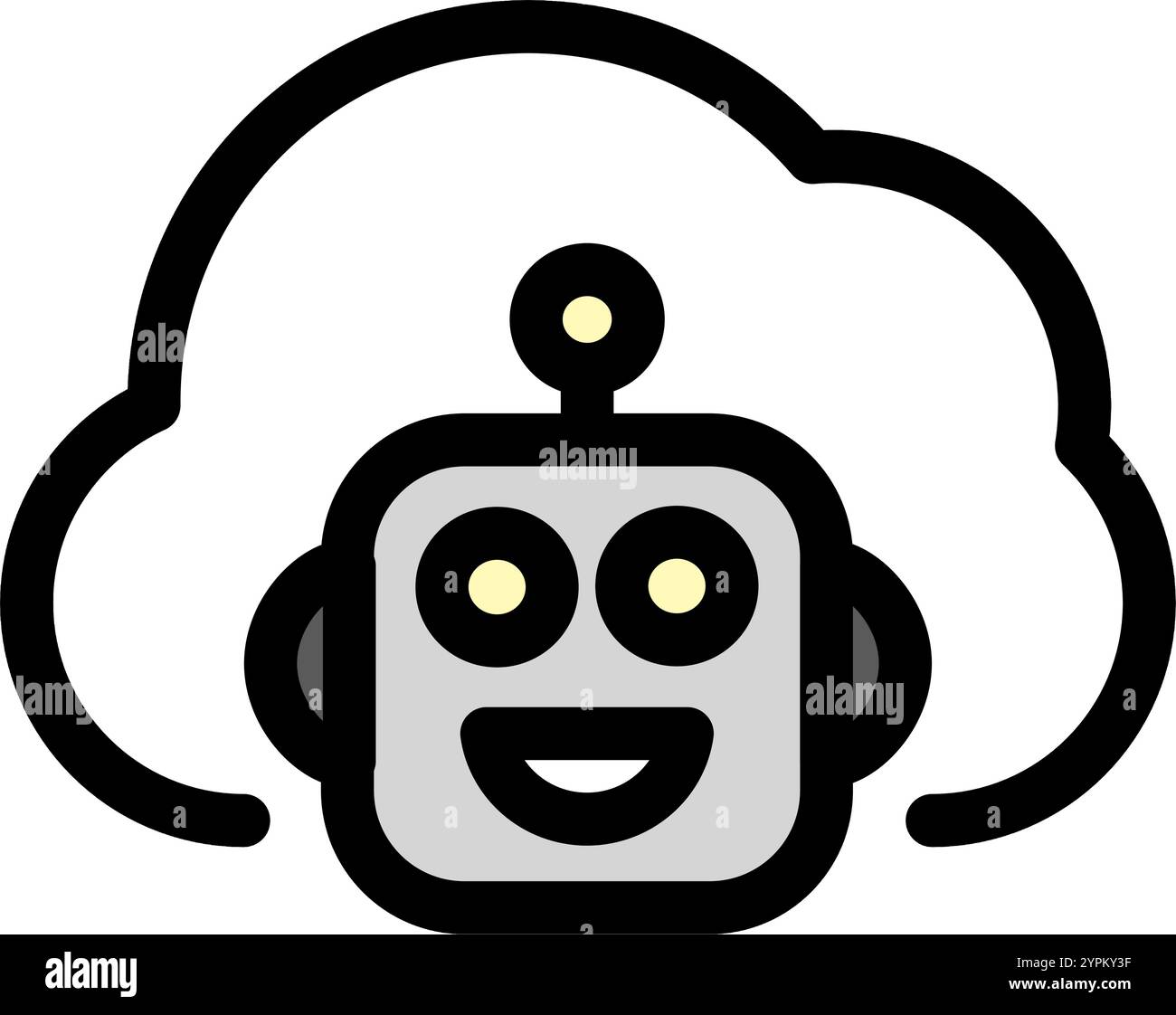 Symbole de nuage d'intelligence artificielle - icône d'intelligence artificielle. Illustration de Vecteur
