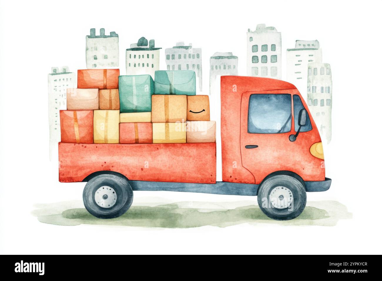 Une boîte en carton est transportée le long d'une bande transporteuse dans un entrepôt moderne équipé d'un éclairage au néon. L'image présente stora, une logistique automatisée Banque D'Images