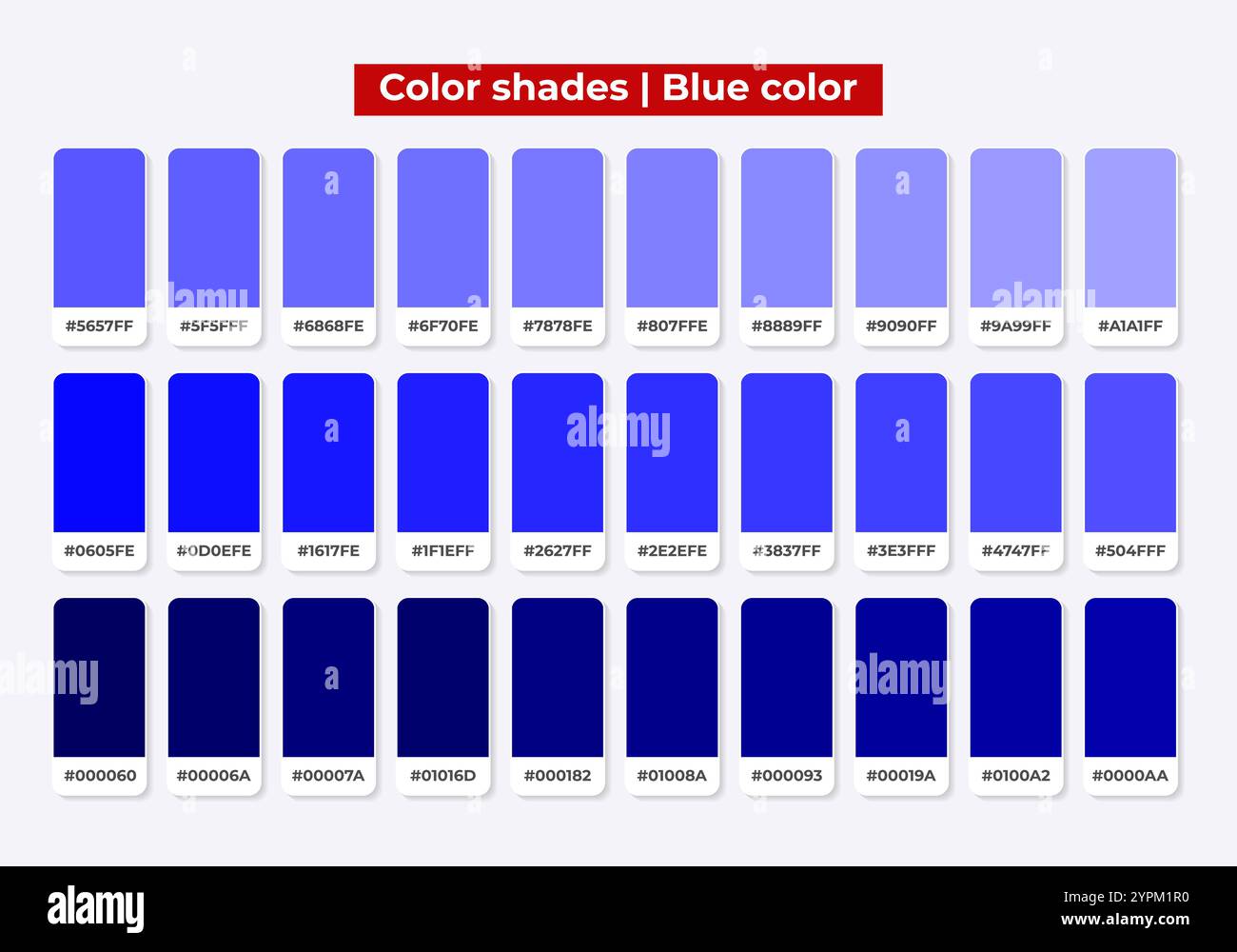 Palette de couleurs, nuances de couleurs bleues, harmonie des couleurs, ensemble de couleurs plates à la mode, nuances Illustration de Vecteur