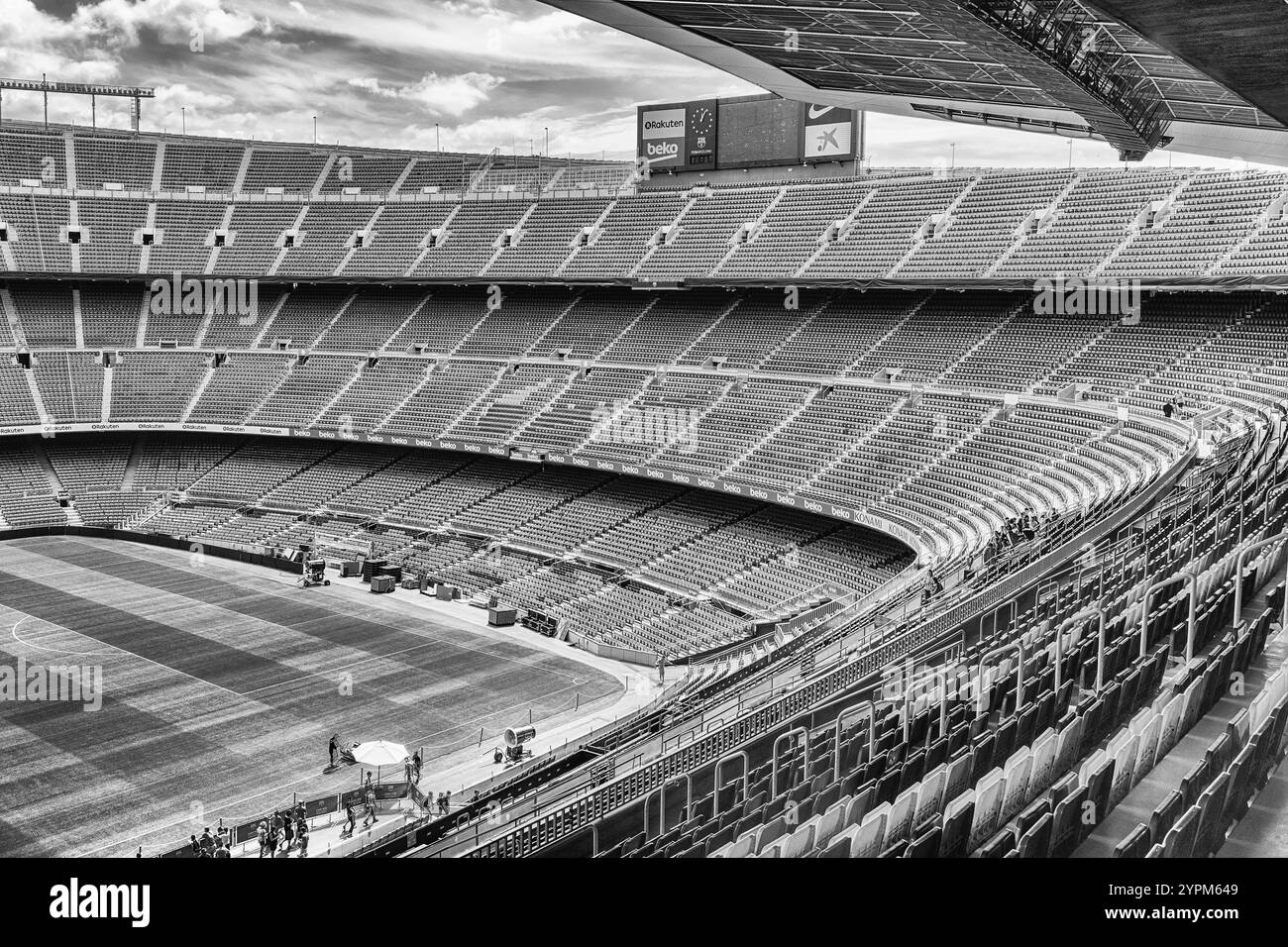 BARCELONE - 11 AOÛT : vue intérieure du stade Camp Nou, domicile du Barcelona Football Club, Catalogne, Espagne, le 11 août 2017. Avec une capacité de siège Banque D'Images