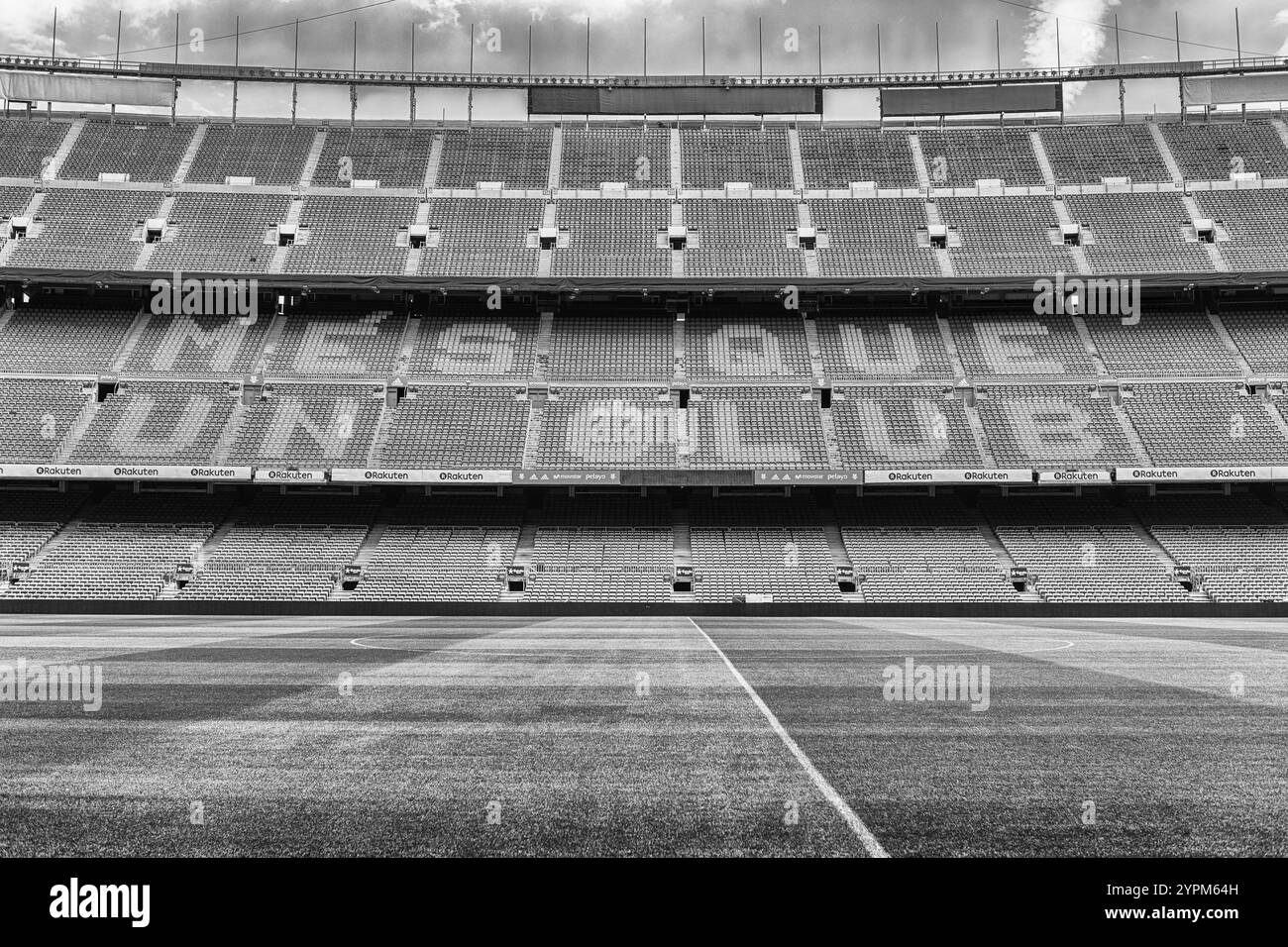 BARCELONE - 11 AOÛT : la devise de Barcelone, "mes que un club", signifiant "plus qu'un club", stade Camp Nou à Barcelone, Catalogne, Espagne, le 11 août Banque D'Images