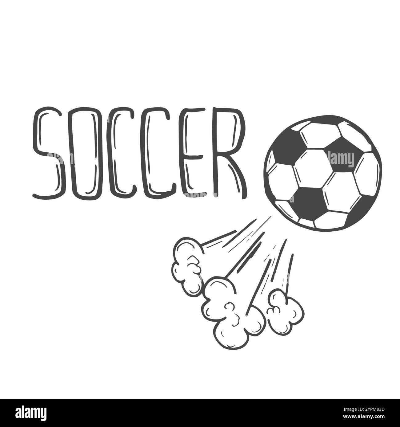 Croquis textuel de football dessiné à la main Illustration de Vecteur