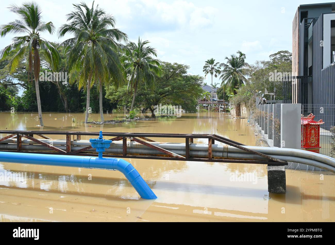 Niveau élevé de la rivière Kedah à Alor Setar Malaisie. Banque D'Images