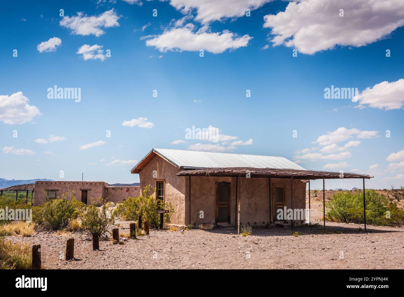 Bâtiments de ranch dans le quartier historique de Castolon dans le parc national de Big Bend. Banque D'Images