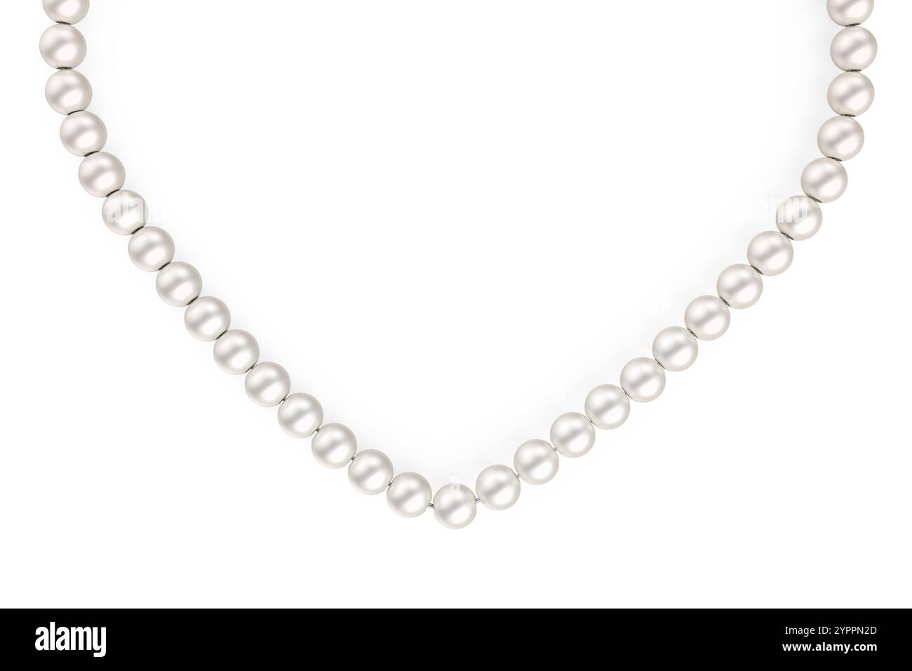 Collier de perles de luxe sur fond blanc Banque D'Images
