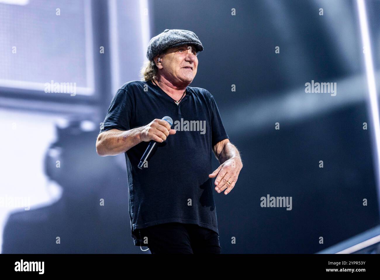 Reggio Emilia, Italie. 31 janvier 2024. Brian Johnson d'AC/DC se produit au RCF Arena Campovolo à Reggio Emilia, Italie, le 25 mai 2024. (Photo de Roberto Finizio/NurPhoto) crédit : NurPhoto SRL/Alamy Live News Banque D'Images
