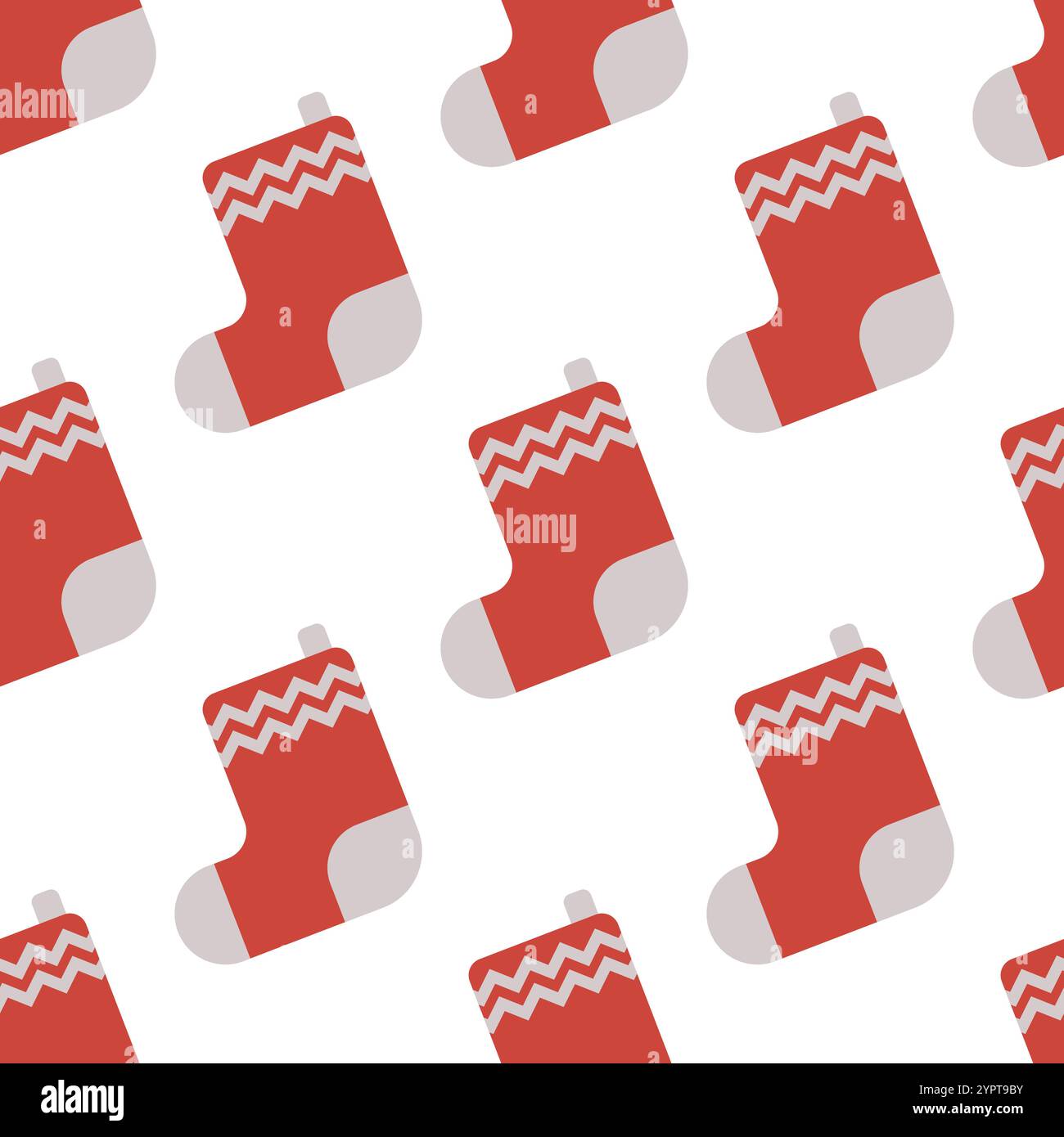 Motif sans couture avec chaussette rouge de Noël pour les cadeaux. Illustration vectorielle Illustration de Vecteur