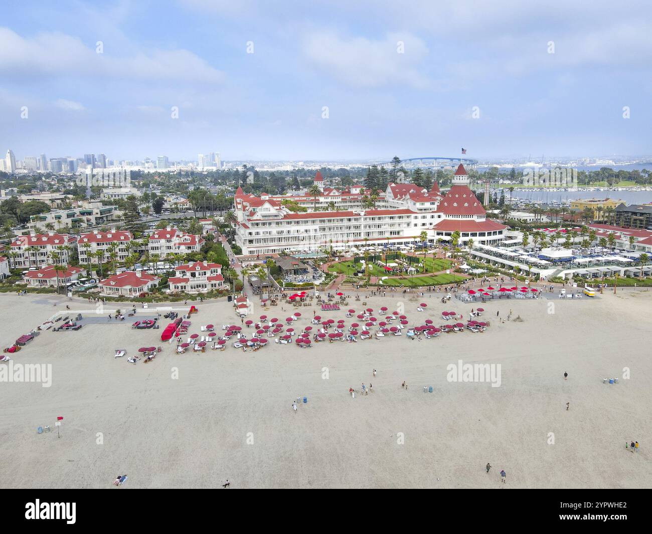 Vue aérienne de l'hôtel Del Coronado, San Diego, Californie, États-Unis. 25 septembre 2021 Banque D'Images