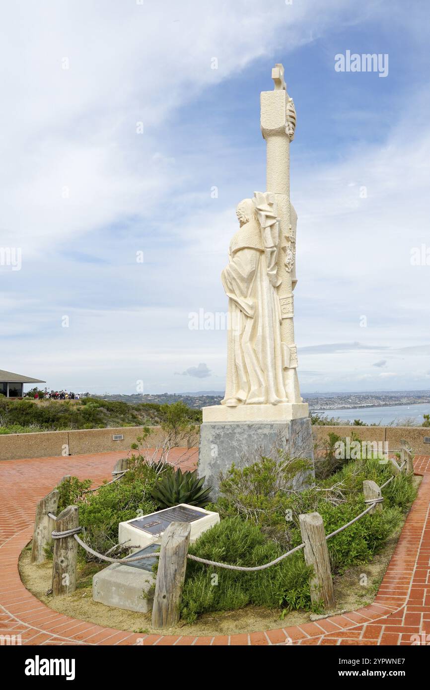 Cabrillo National Monument, à la pointe de la péninsule de point Loma à San Diego, Californie, États-Unis. Il commémore le débarquement de Juan Rodriguez Cabril Banque D'Images