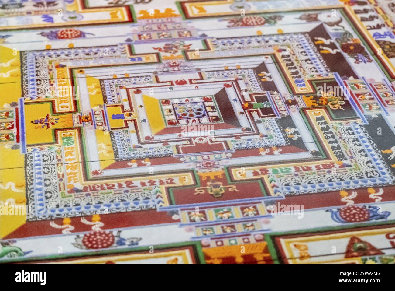 Mandala bouddhiste Kalachakcra, don du Dalaï Lama, musée pollensa, Majorque, Îles Baléares, Espagne, Europe Banque D'Images