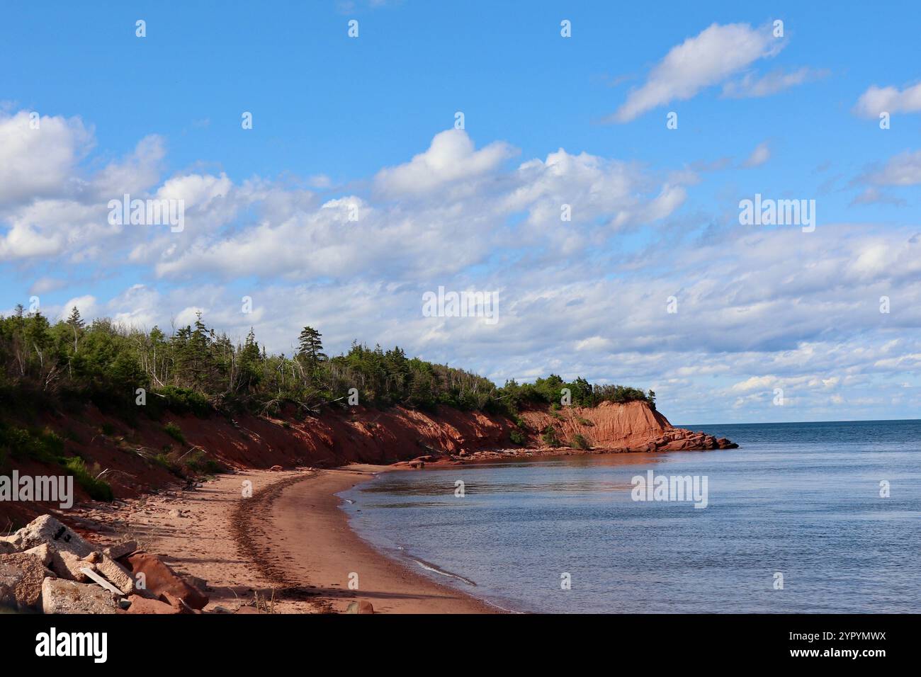 Une falaise de grès rouge à l'Île-du-Prince-Édouard, Canada Banque D'Images