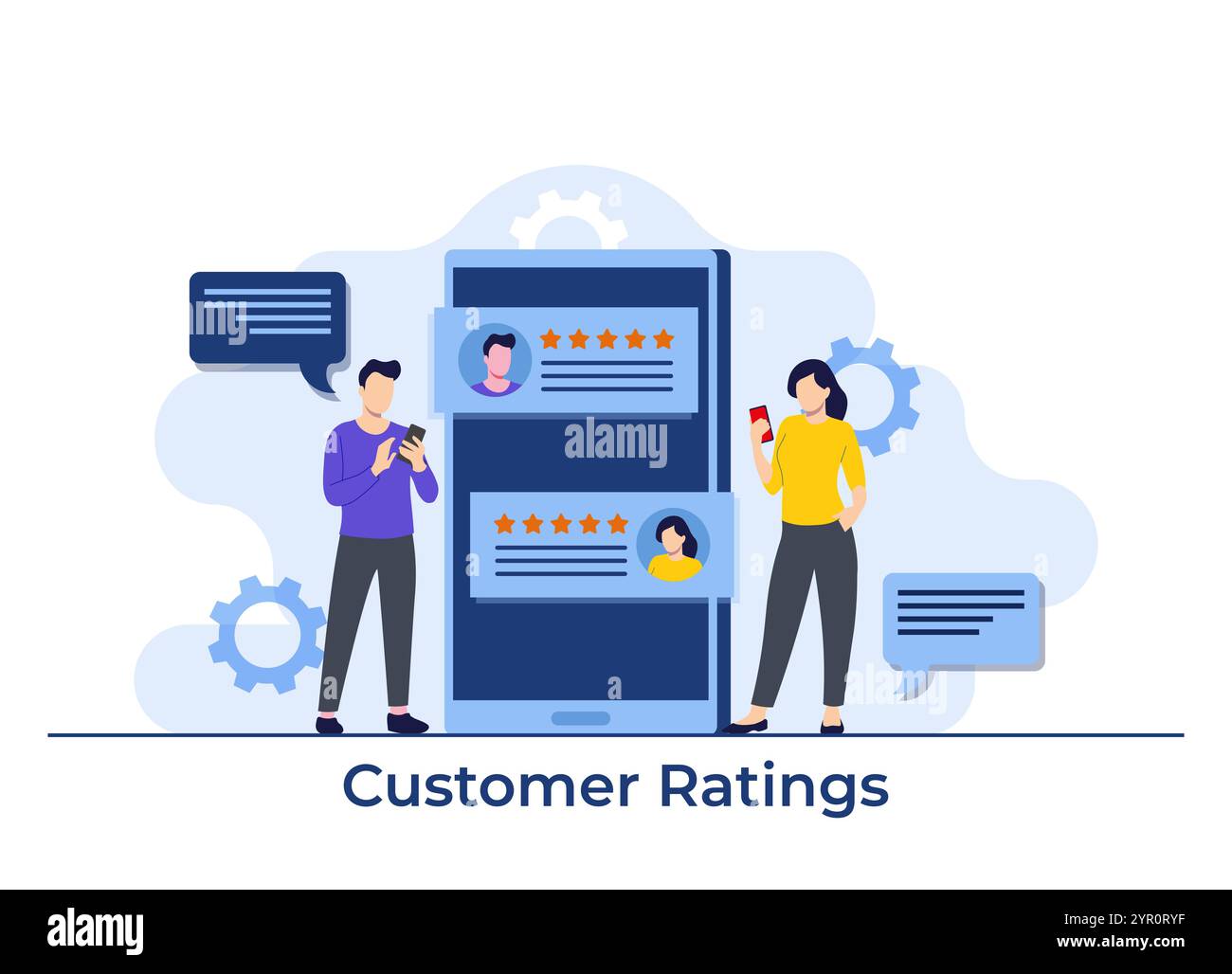 Concept de rétroaction d'application, les utilisateurs laissant de bonnes notes et commentaires sur l'écran de smartphone, clients heureux donnant des commentaires positifs illustration plate v Illustration de Vecteur Concept de rétroaction d'application, les utilisateurs laissant de bonnes notes et commentaires sur l'écran de smartphone, clients heureux donnant des commentaires positifs illustration plate v Illustration de Vecteur