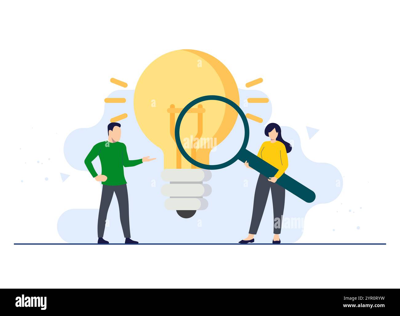 Trouver de nouvelles idées, résolution de problèmes, éducation pour de nouveaux projets, stratégie, personnes trouvant des solutions concept de vecteur d'illustration plat pour la page de destination, Illustration de Vecteur