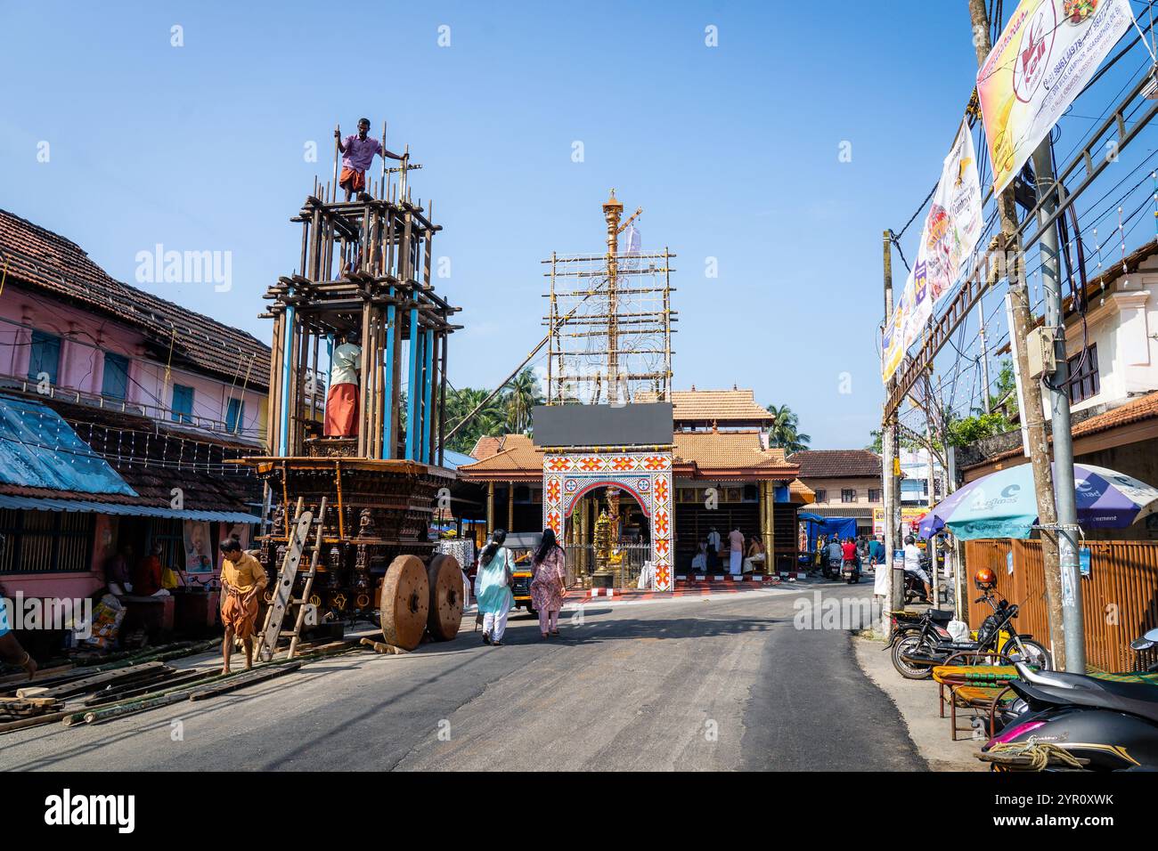 Kalpathi (Kalpathy) Ratholsavam (Kalpathi chariot Festival) est un festival annuel du temple hindou dans la Kalpathy de Palakkad dans l'État du Kerala, en Inde. Banque D'Images