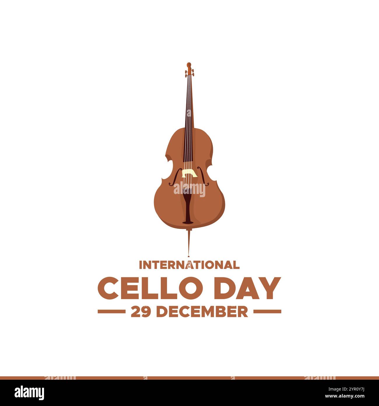 Journée internationale du violoncelle le 29 décembre, graphique vectoriel de la journée internationale du violoncelle . conception plate. Dessin au trait. conception de flyer. illustration plate. Illustration de Vecteur