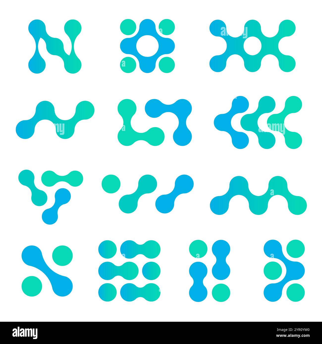 Pois colorés avec logo lignes liquides optimisés Metaball Illustration de Vecteur