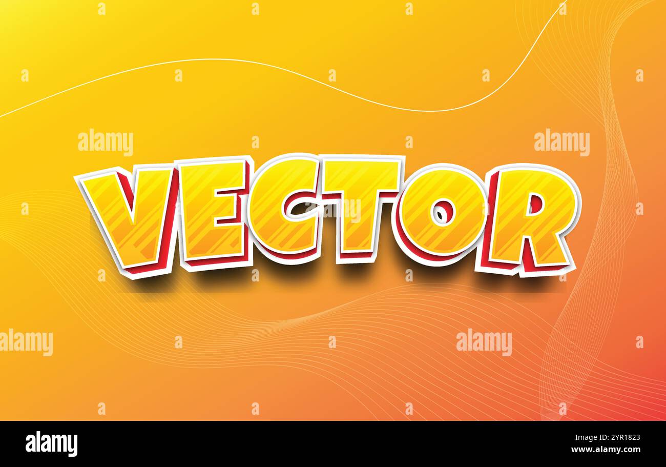 Effet texte modifiable style vectoriel 3D. Illustration de Vecteur