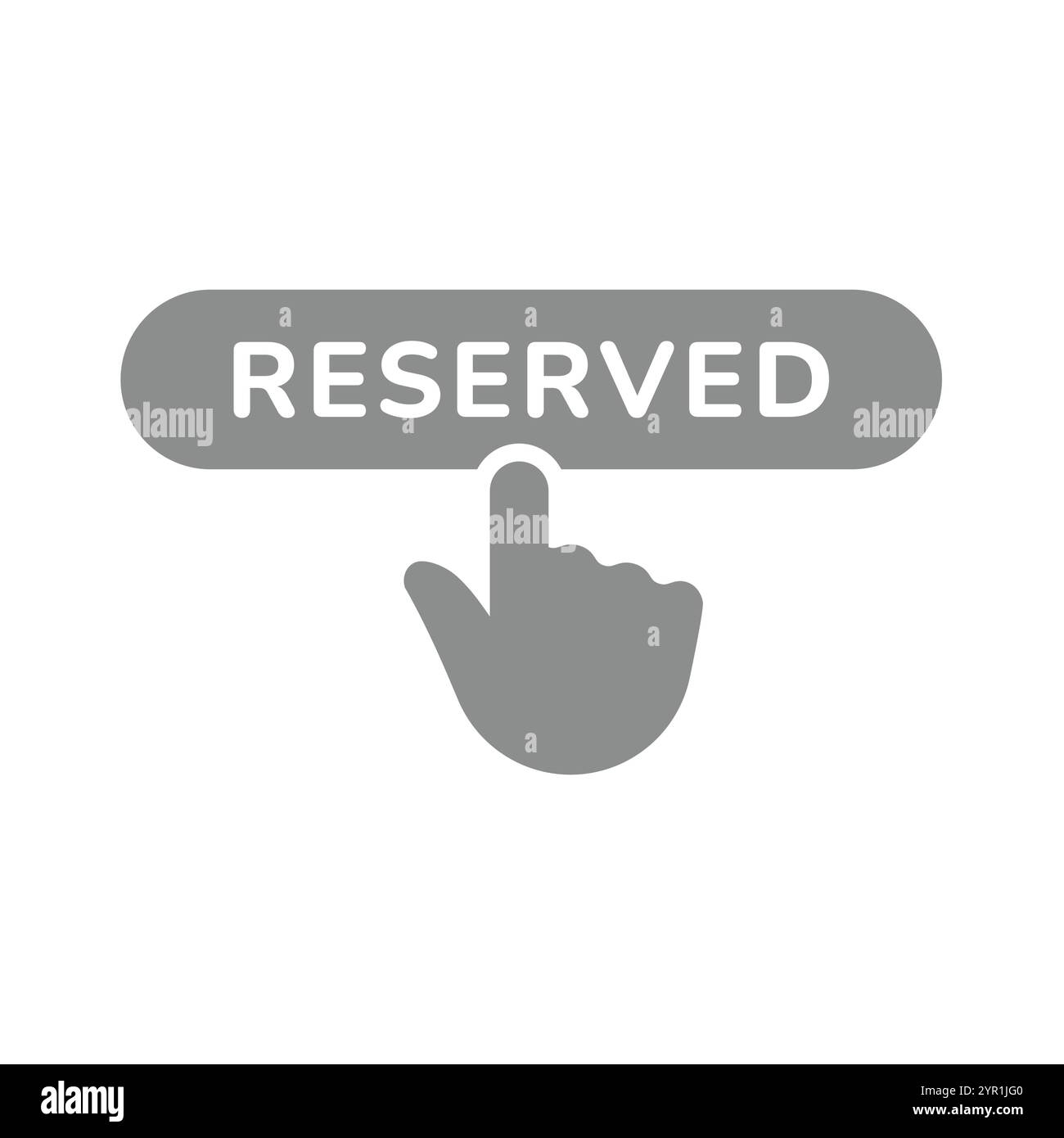 Bouton de réservation en ligne pour hôtel ou restaurant. Barre réservée avec icône de vecteur de main. Illustration de Vecteur
