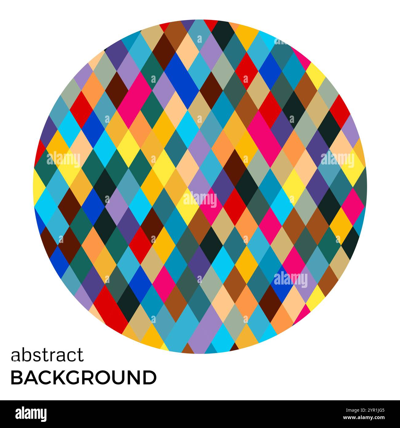 Cercle coloré de losanges isolés sur fond blanc. Arrière-plan vectoriel abstrait. Illustration de Vecteur