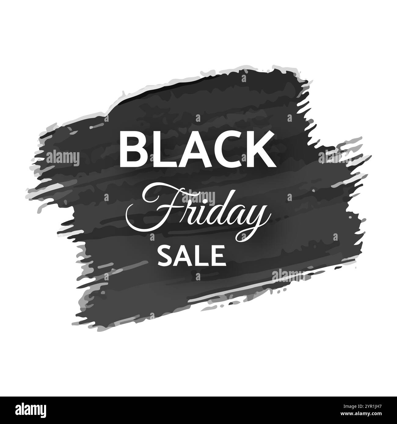 Bannière de solde du vendredi fou. Texte blanc sur un trait de pinceau grunge foncé. Illustration vectorielle Illustration de Vecteur