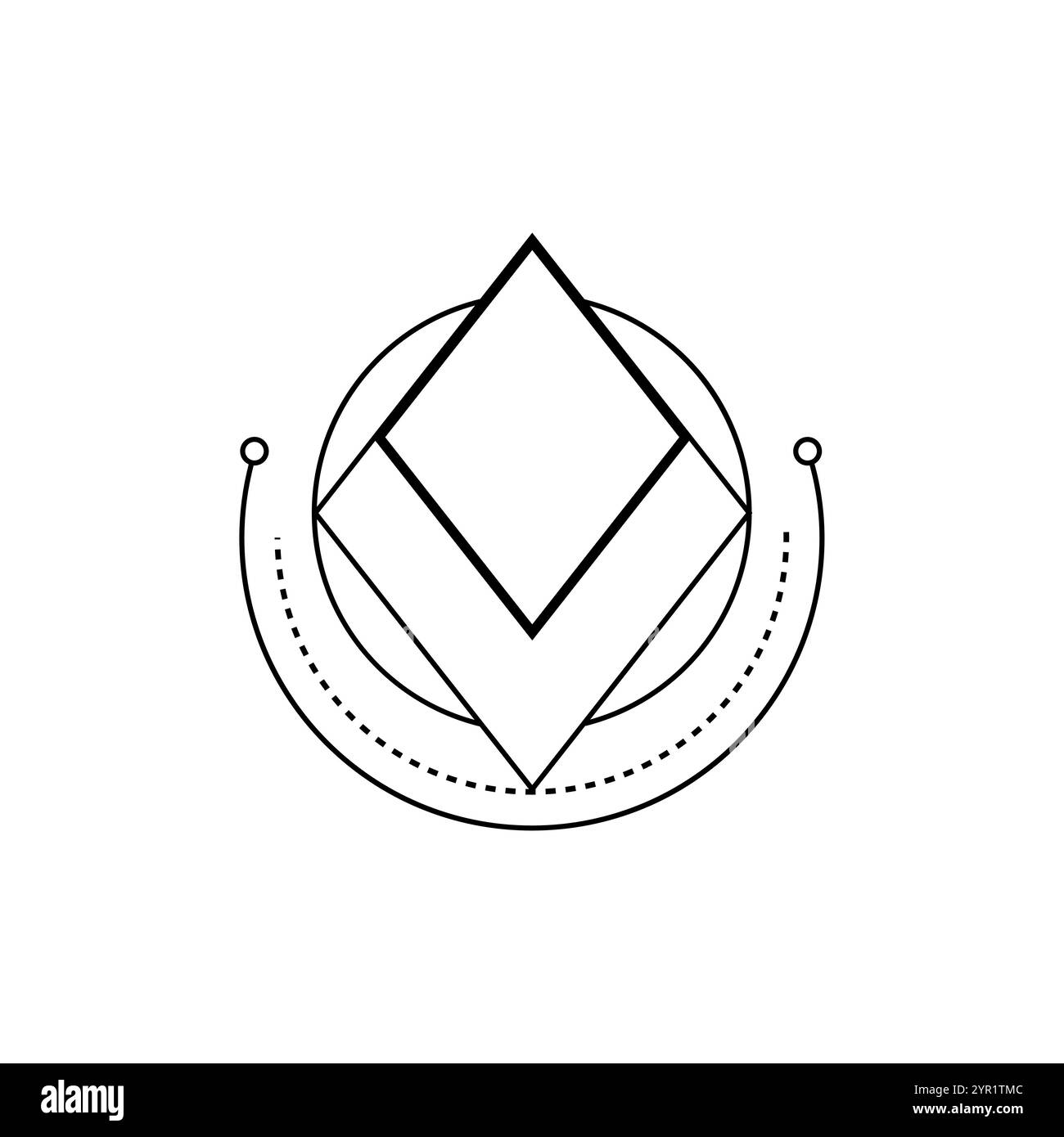 Triangle avec des symboles occultes pour les spirituels multiples Illustration de Vecteur