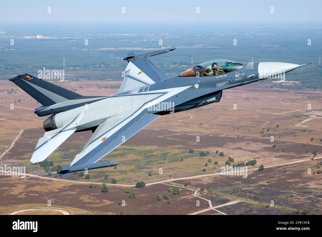 Force aérienne belge F-16 Fighting Falcon Demo Jet photographie Air to Air Banque D'Images