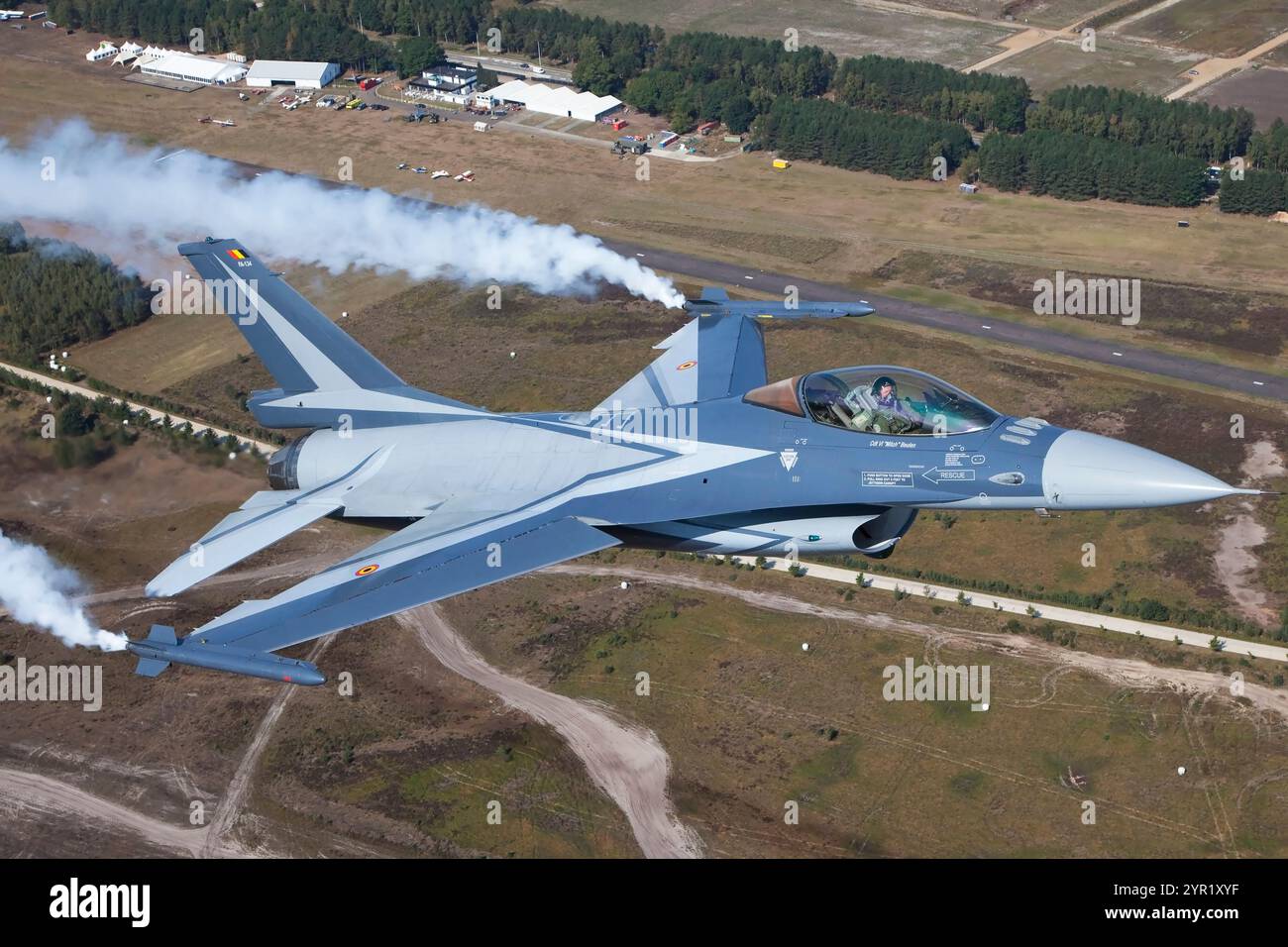 Force aérienne belge F-16 Fighting Falcon Demo Jet photographie Air to Air Banque D'Images