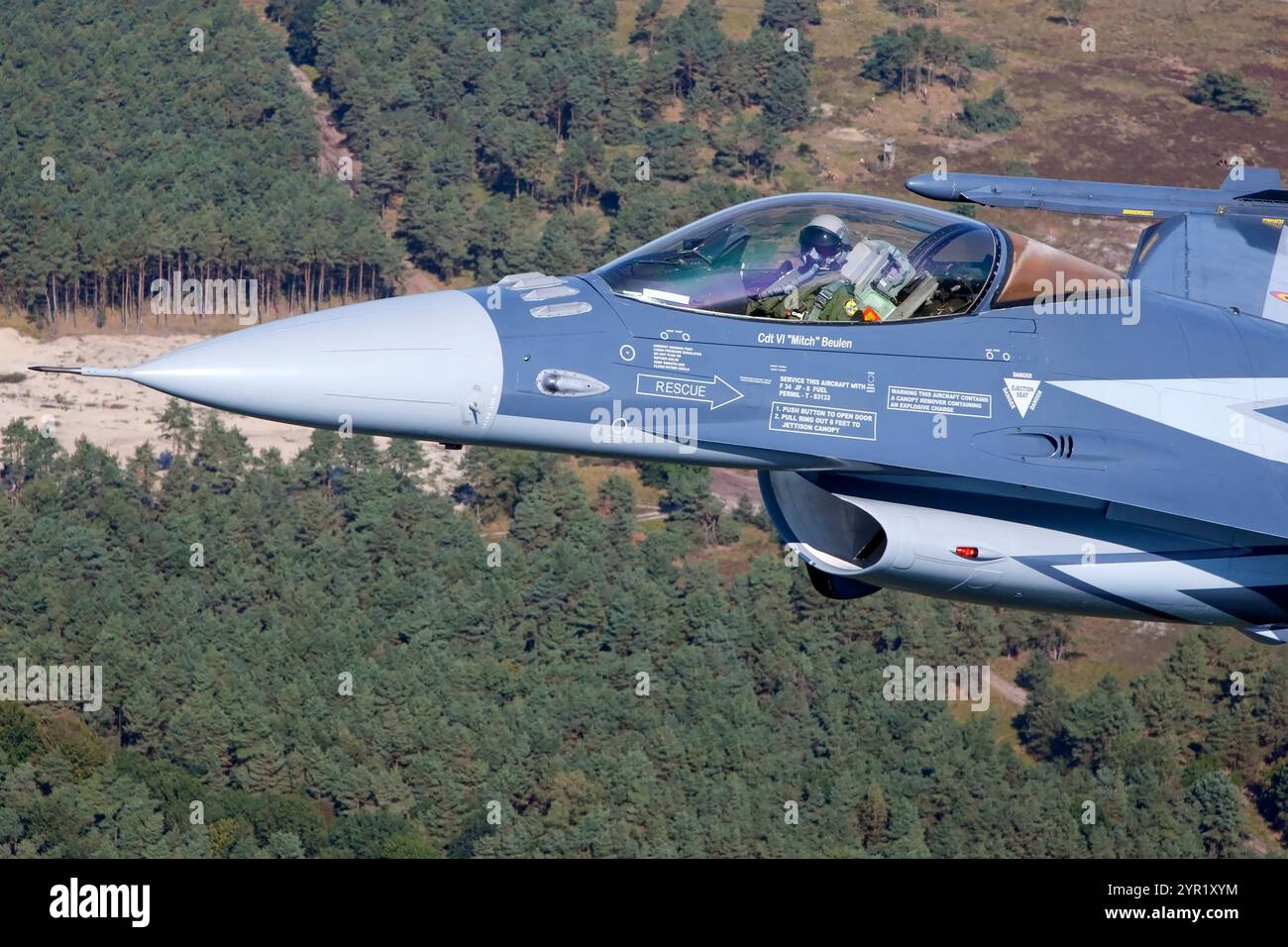 Force aérienne belge F-16 Fighting Falcon Demo Jet photographie Air to Air Banque D'Images