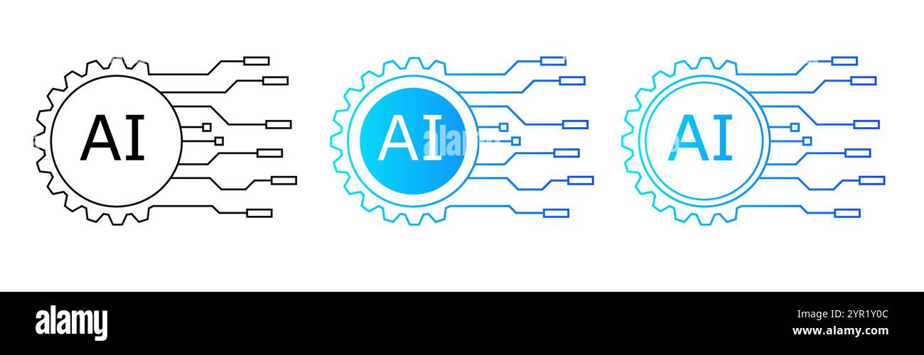 Logo AI avec conception de circuit pour la technologie moderne et l'innovation. Illustration de Vecteur