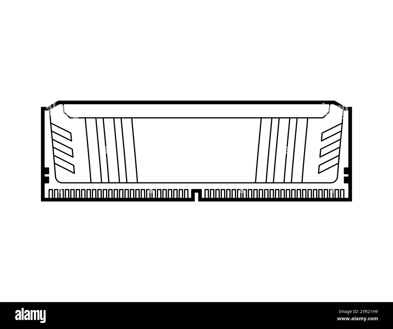 Mémoire vive isolée. Carte mémoire RAM. Composant informatique DDR Illustration de Vecteur