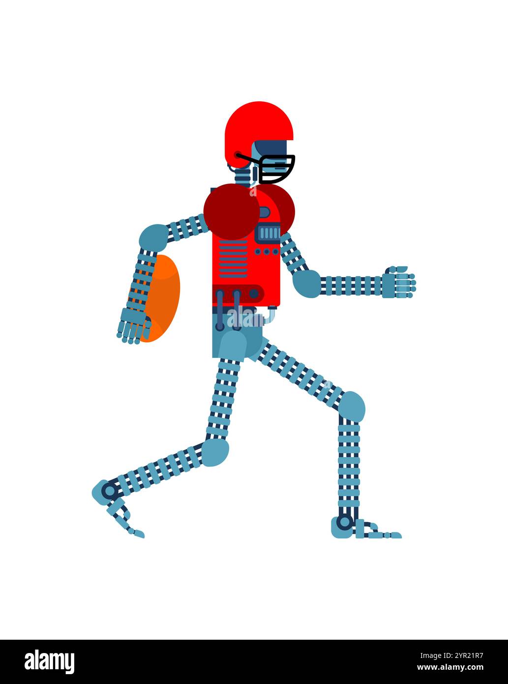 Footballeur robot. Le concept d’Intelligence artificielle et de machines remplacera les professions humaines Illustration de Vecteur