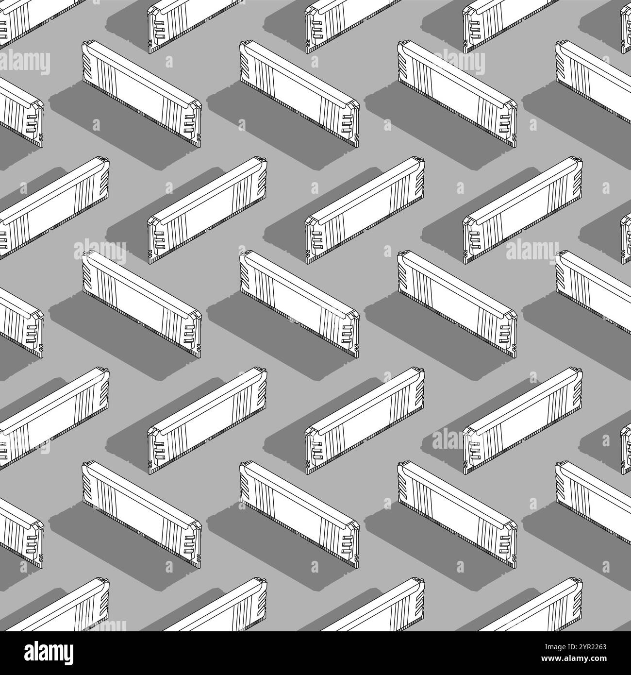 Modèle de carte mémoire RAM sans couture. Arrière-plan de mémoire vive. Décoration DDR composant informatique Illustration de Vecteur