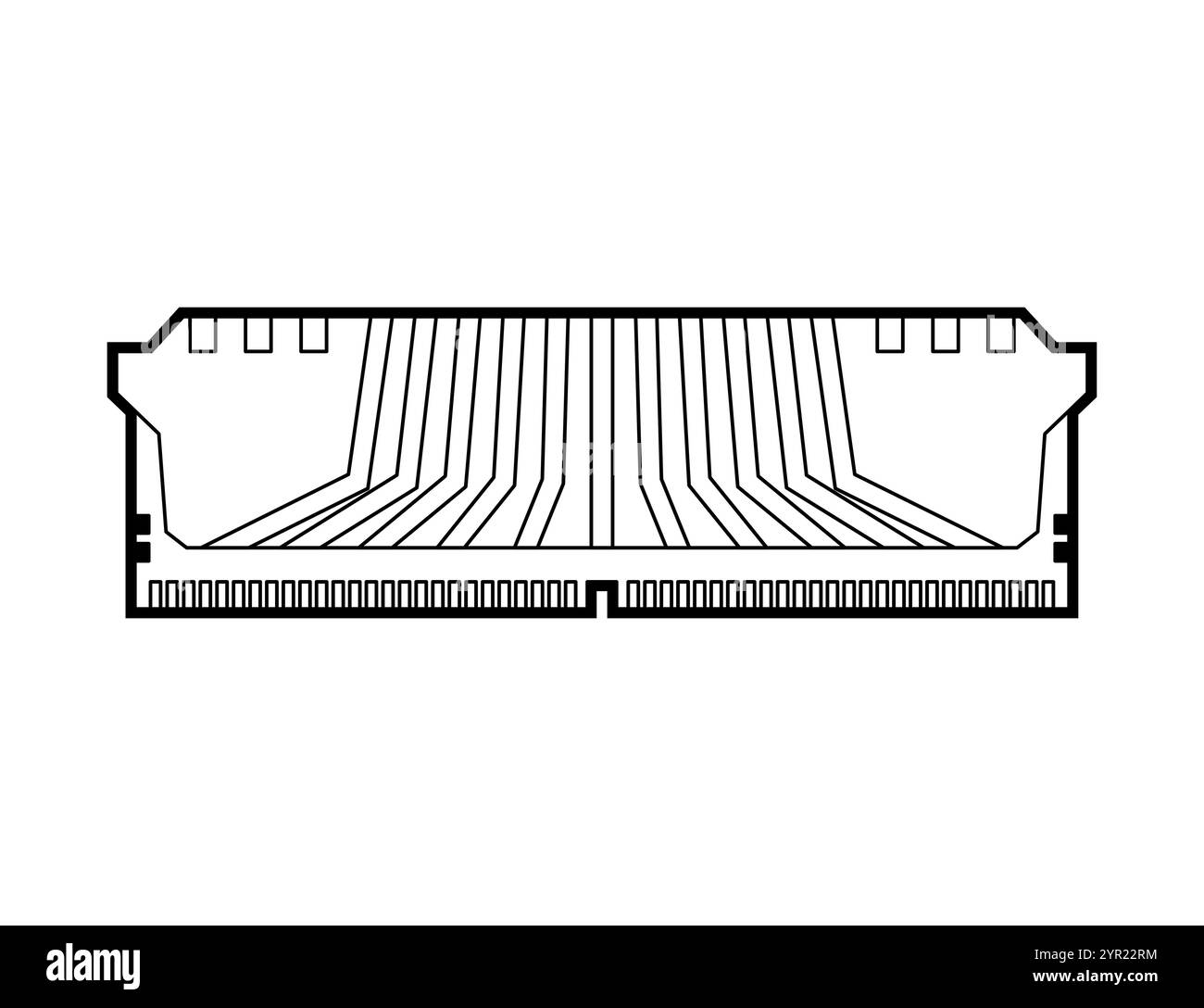 Carte mémoire RAM. Mémoire vive isolée. Composant informatique DDR Illustration de Vecteur