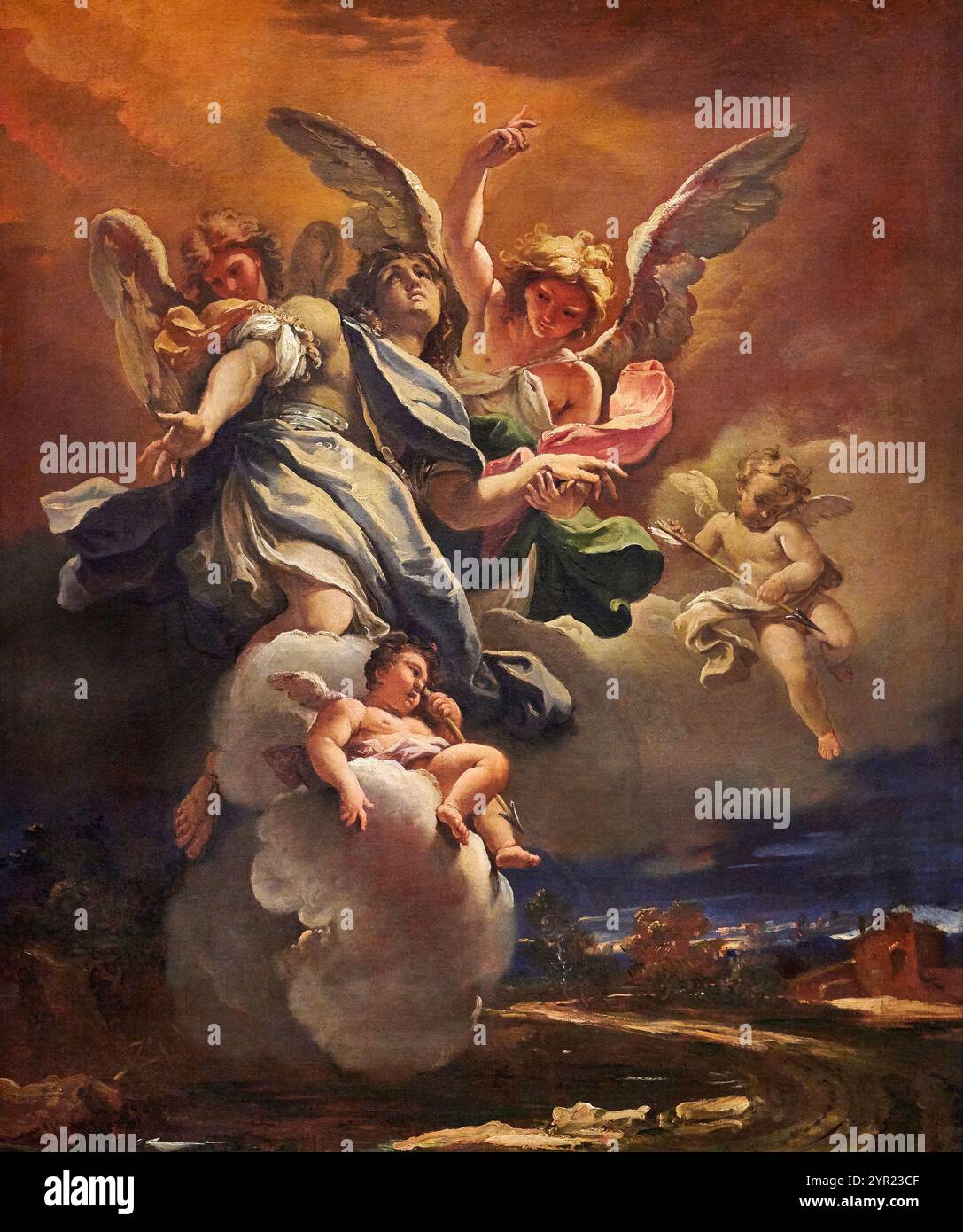 Gloria di S. Sebastiano - olio su tela - Sebastiano Ricci - 1695 - Milano, Pinacoteca del Castello Sforzesco Banque D'Images