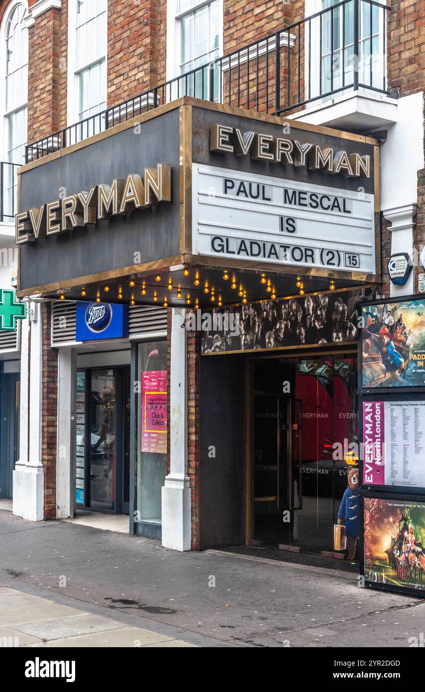 Entrée du cinéma Everyman, Baker Street, londres, Angleterre, Royaume-Uni. Banque D'Images