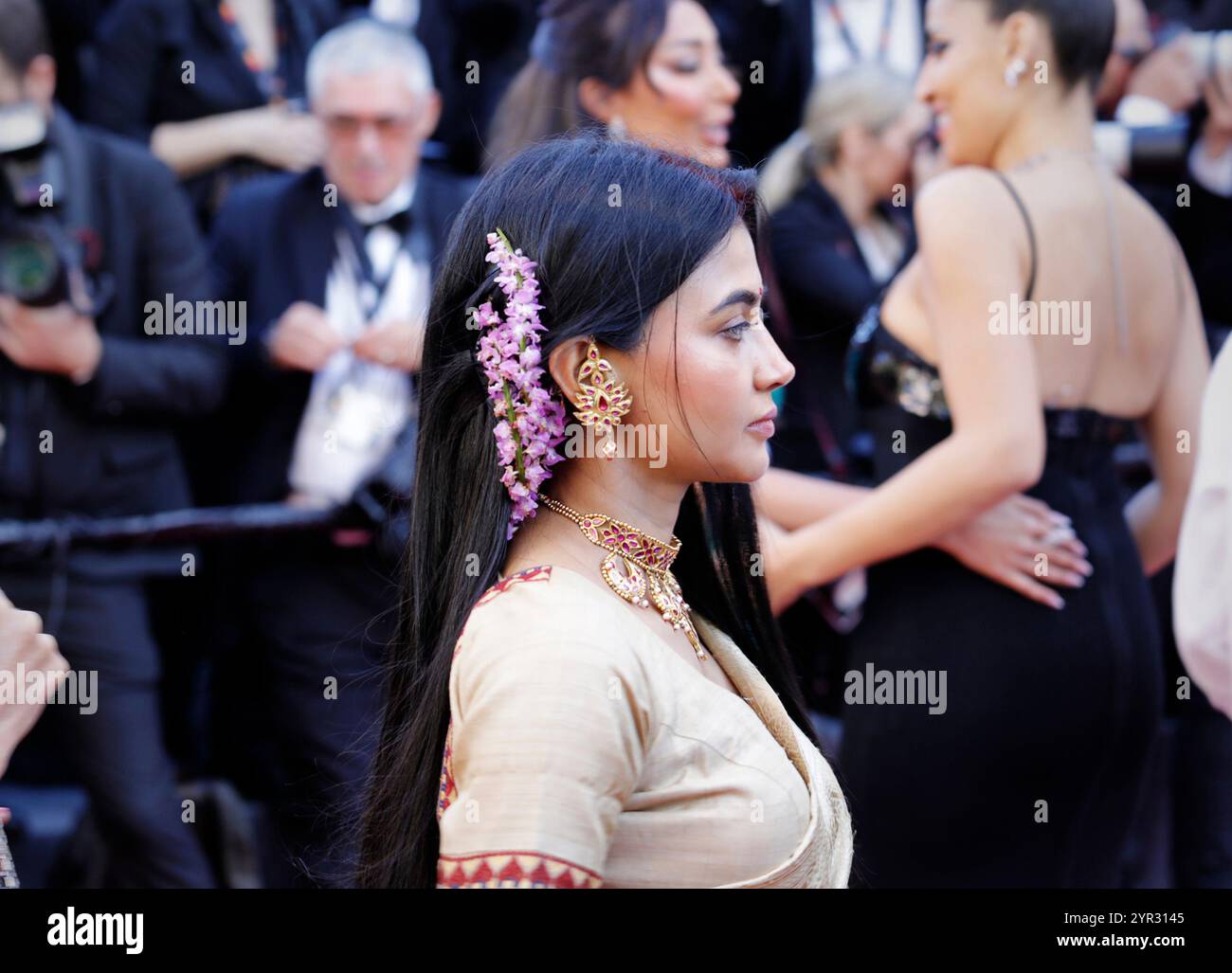 L'actrice indienne Aimee Baruah sur le tapis rouge du Festival de Cannes 2024. Banque D'Images