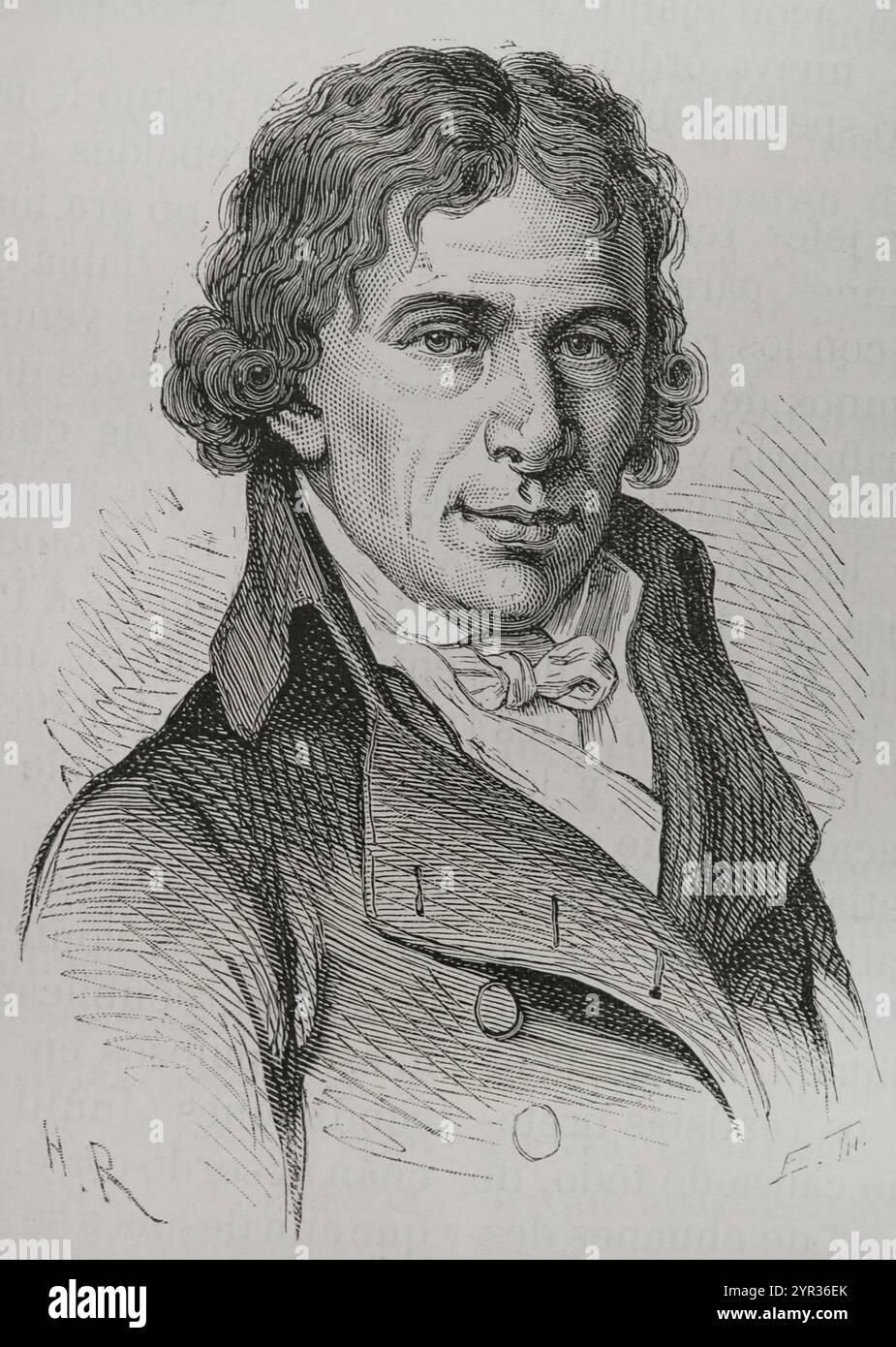 Roch-Ambroise Cucurron Sicard (1742-1822) Ecclésiastique français qui se consacre à l'enseignement des sourds et des muets. Portrait. Gravure. "Histoire de la Révolution française". Volume I, deuxième partie, 1879. Banque D'Images