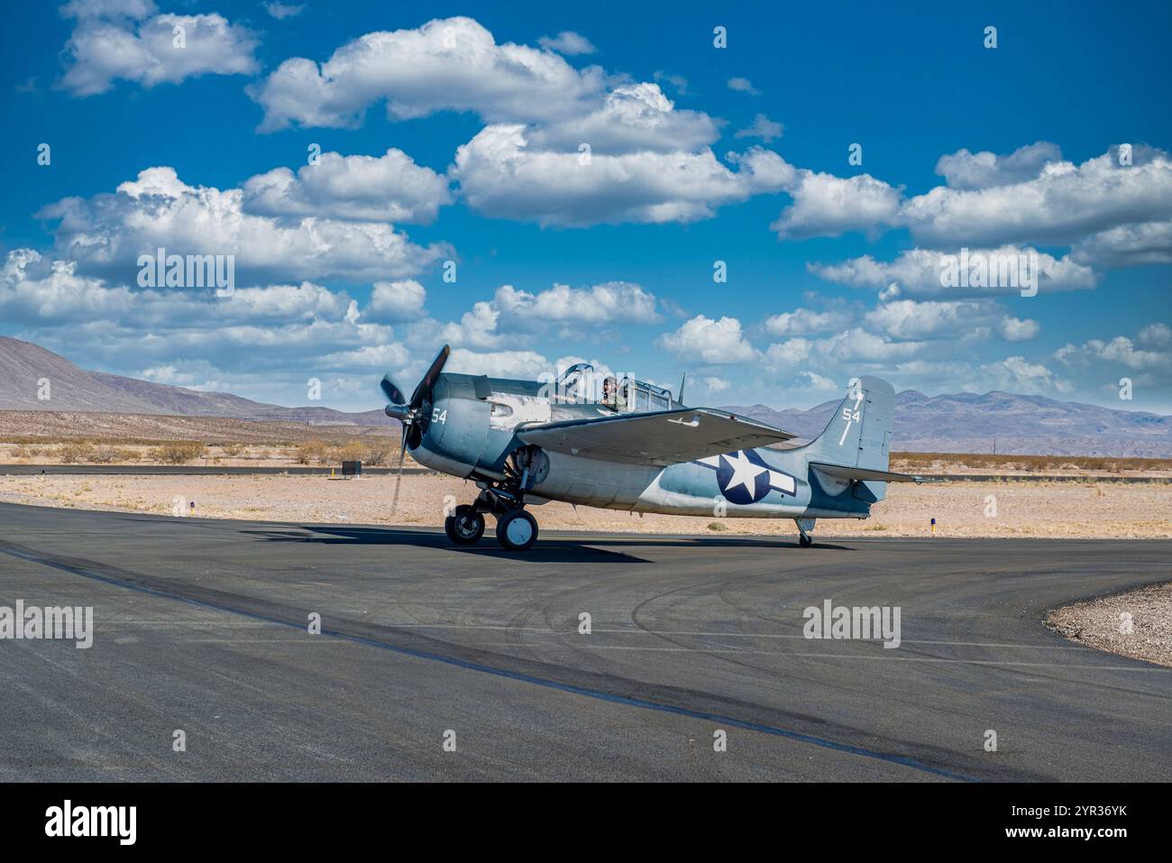 Grumman F4F Wildcat après un vol en Arizona Banque D'Images