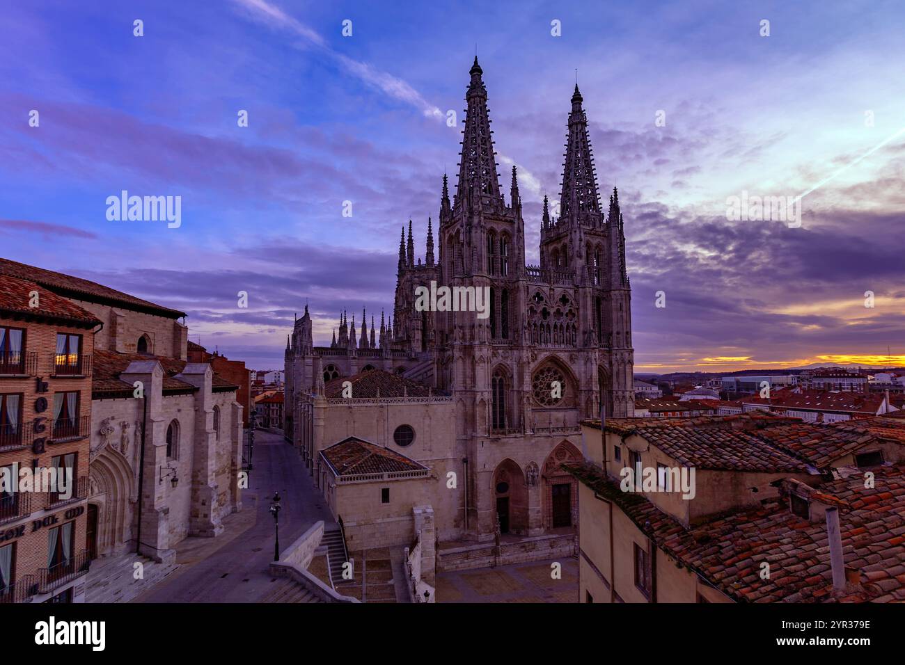 Pain, Castille-et-Léon, Burgos, la cathédrale Santa Maria, classée au patrimoine mondial de l'UNESCO, datée du 13-15ème siècle Banque D'Images