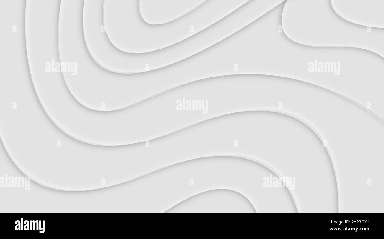 Un design abstrait élégant mettant en valeur de jolis motifs ondulés superposés dans des tons doux de blanc et de crème Illustration de Vecteur
